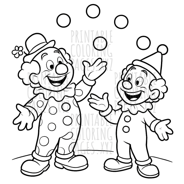 Joyful Juggling Circus Clowns