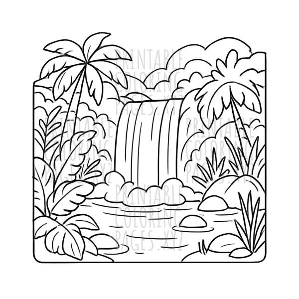 Serene Jungle Waterfall Adventure
