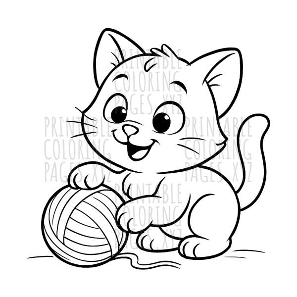 Playful Kitten Tangled Up in Yarn