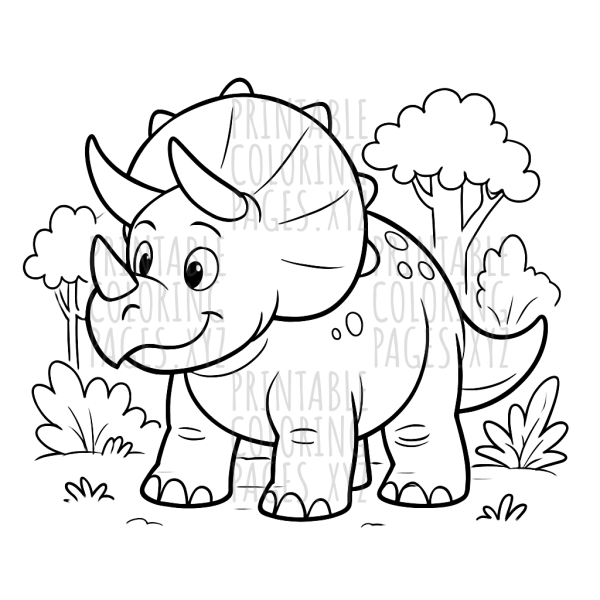 Majestic Triceratops Adventuring the Forest