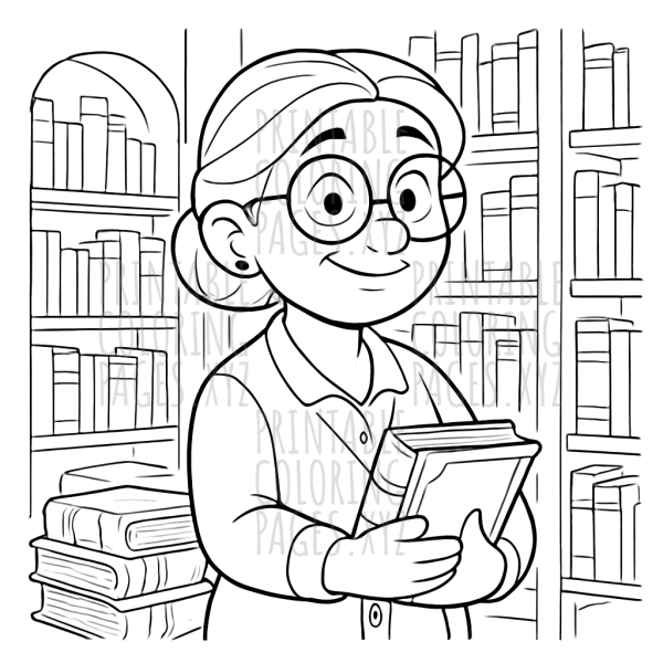 Mystical Librarian in an Ancient Book World