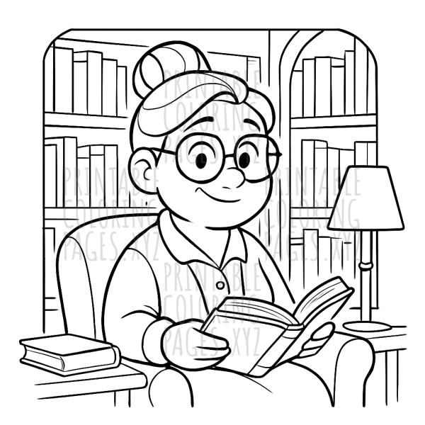 Cozy Library Nook with a Friendly Librarian