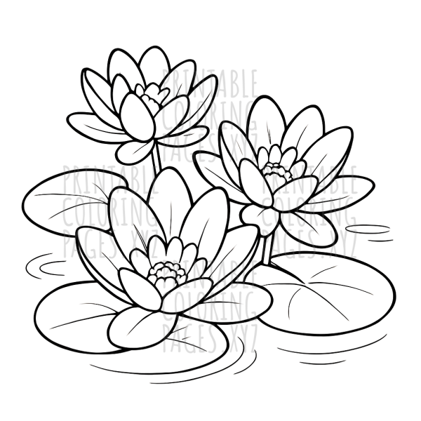 Serene Lilies Blooming in a Peaceful Pond
