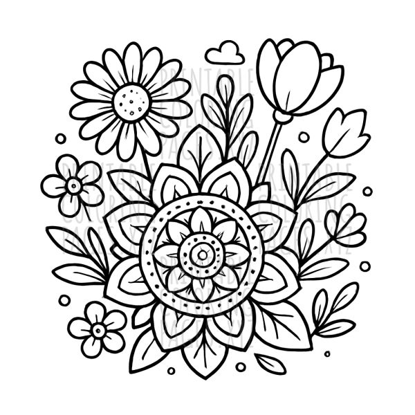 Serene Mandala Floral Garden Art