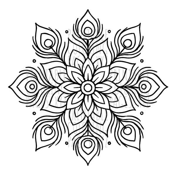 Elegant Mandala with Peacock Feathers