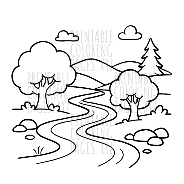 Tranquil Meandering River Landscape