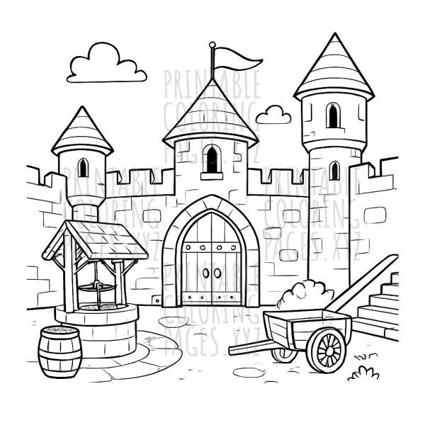 Enchanting Medieval Castle Courtyard Adventure