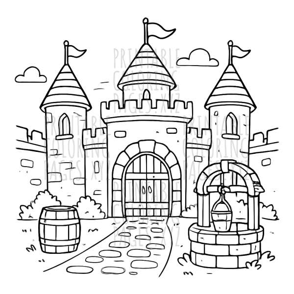Mystical Medieval Castle Courtyard Adventure