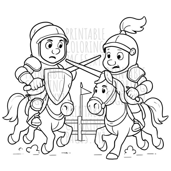 Gallant Knights Jousting in a Medieval Tournament