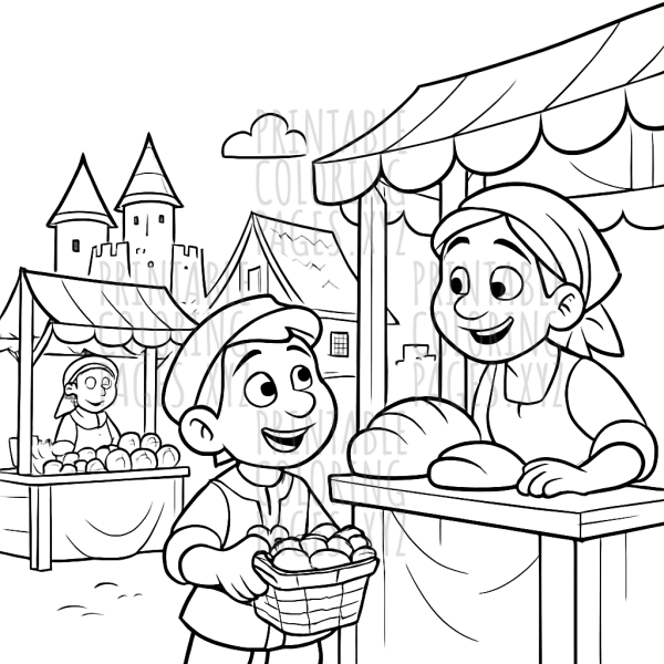 Bustling Medieval Market Adventure