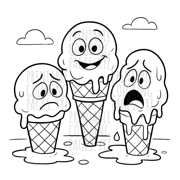 Sunny Day Melting Ice Cream Cones Fun