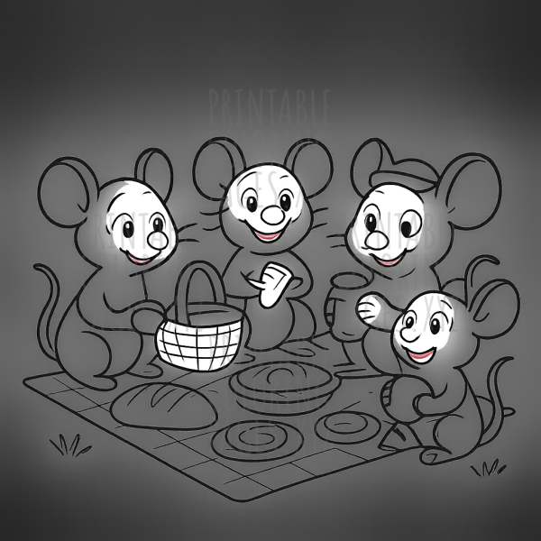 Mice's Delightful Picnic Banquet Adventure