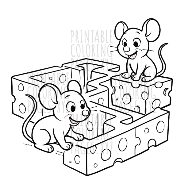 Cheese Maze Adventure with Clever Mice
