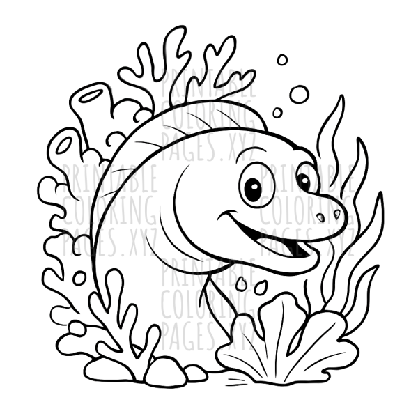Mysterious Moray Eel in Coral Reef Adventure