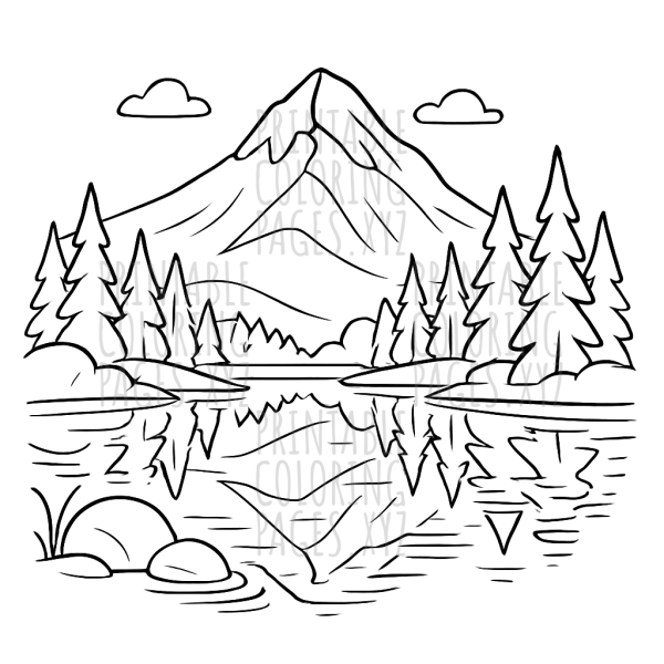 Tranquil Morning Mountain Lake Reflection