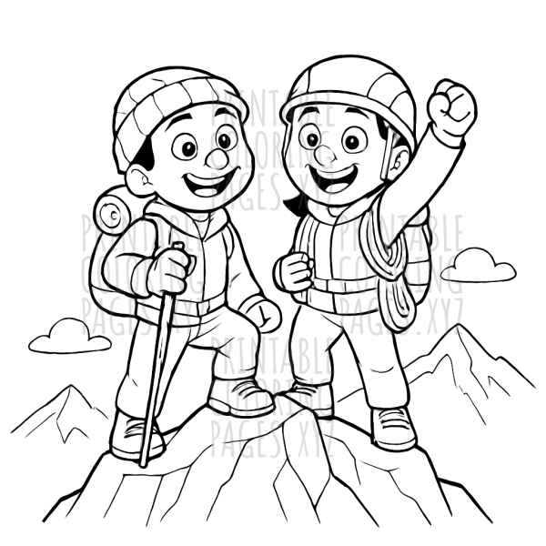 Summit Victory: Mountain Climbers on the Peak