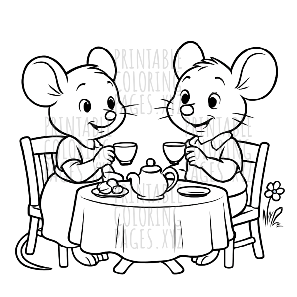 Whimsical Mouse Tea Party Adventure