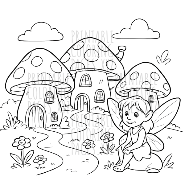 Whimsical Mushroom Fairy Village Adventure