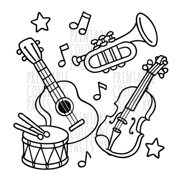 Melodic Musical Instrument Collage