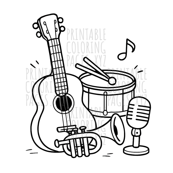 Melody Makers: Fun Musical Instruments to Color
