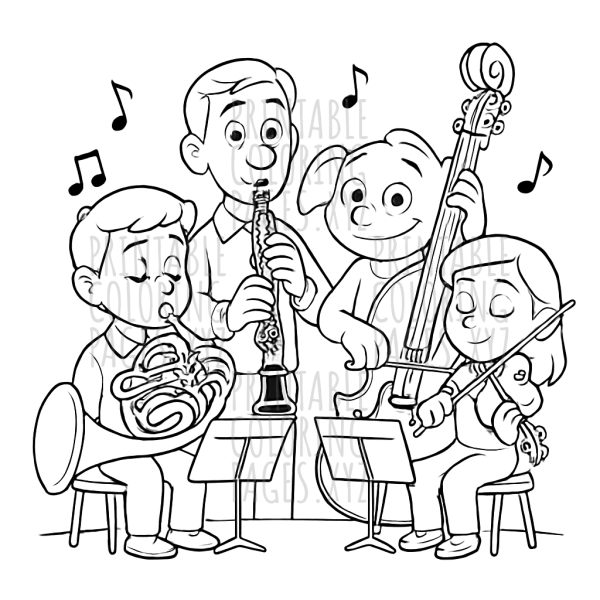 Orchestra Harmony: Musical Instruments to Color