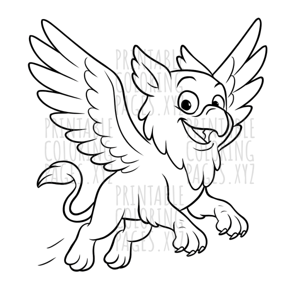 Soaring Majesty: The Mythical Griffin Flight