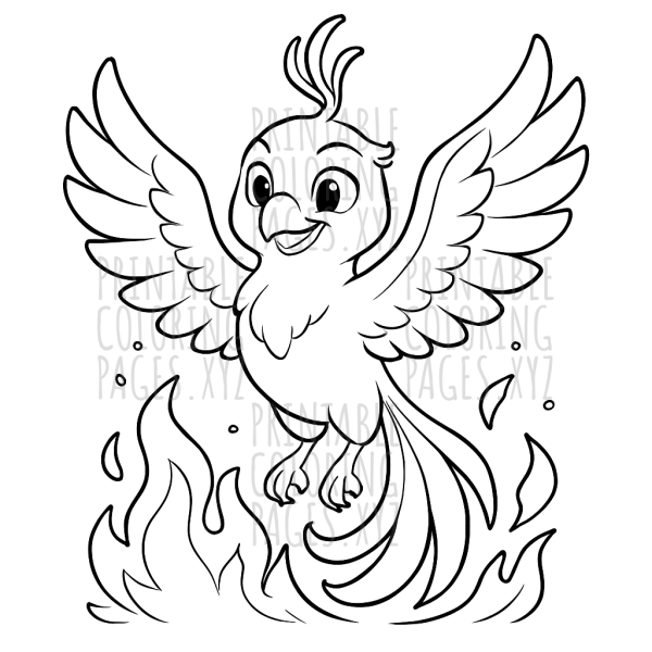 Fiery Mythical Phoenix Rising to New Adventures