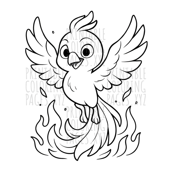Fiery Mythical Phoenix Soaring High