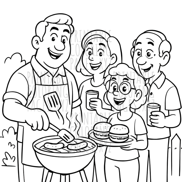 Joyful Neighborhood Barbecue Scene