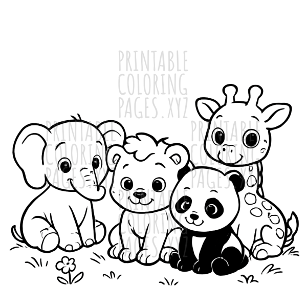 Adorable Newborn Baby Animals Coloring Adventure
