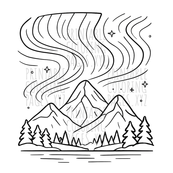 Mystical Northern Lights Over Majestic Mountains
