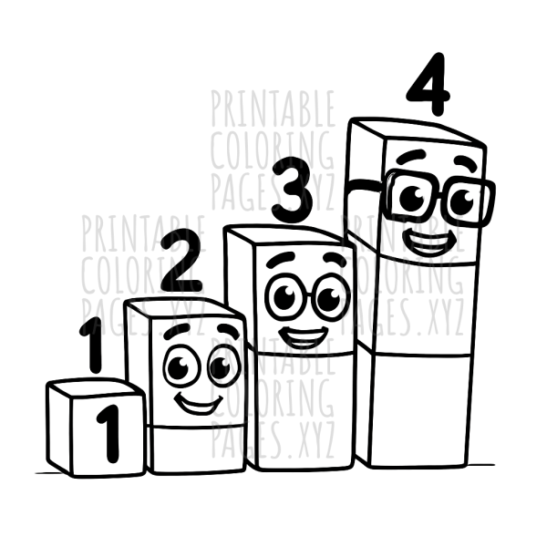Friendly Number Blocks with Smiling Faces