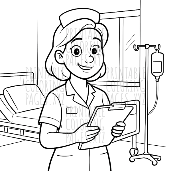Caring Nurse in a Busy Hospital Ward