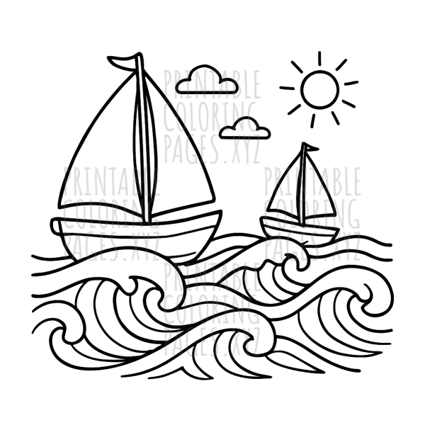 Sailboats Dancing on Ocean Waves