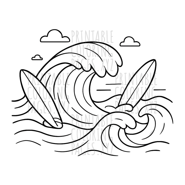 Surf's Up Adventure in Ocean Waves