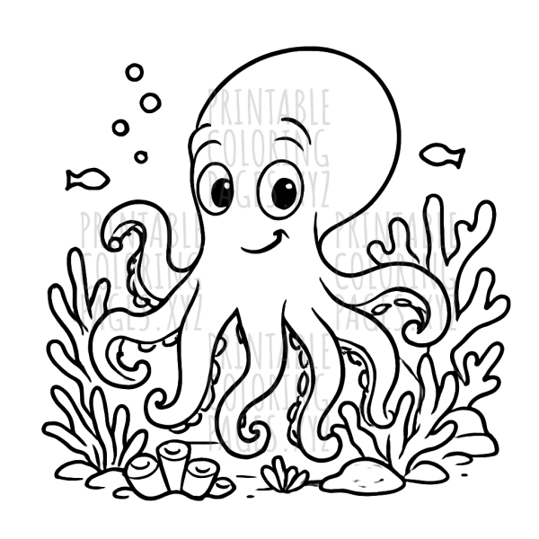 Underwater Adventure with Octopus in Coral Reef