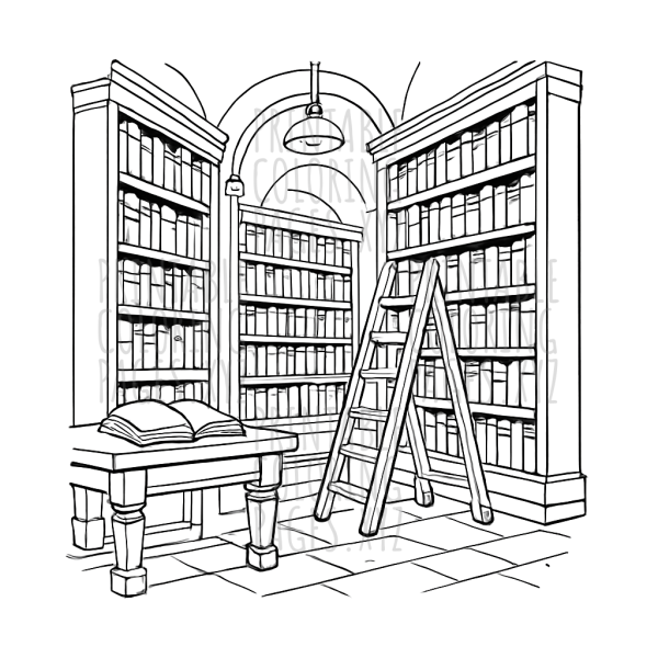 Timeless Old Library with Towering Bookshelves Adventure
