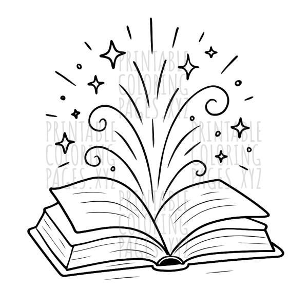 Magical Open Books with Glowing Light