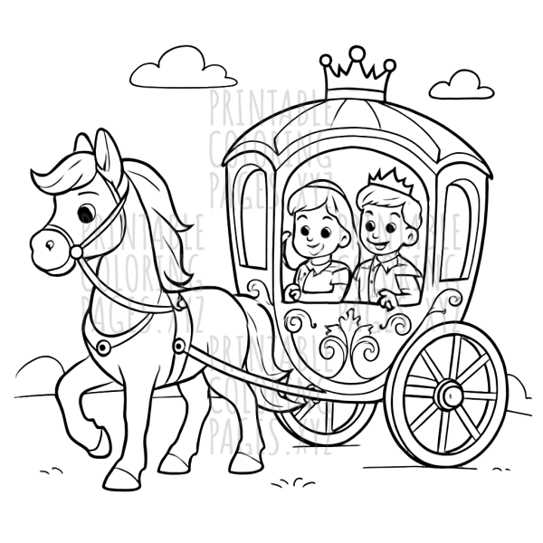 Regal Journey in an Ornate Royal Carriage