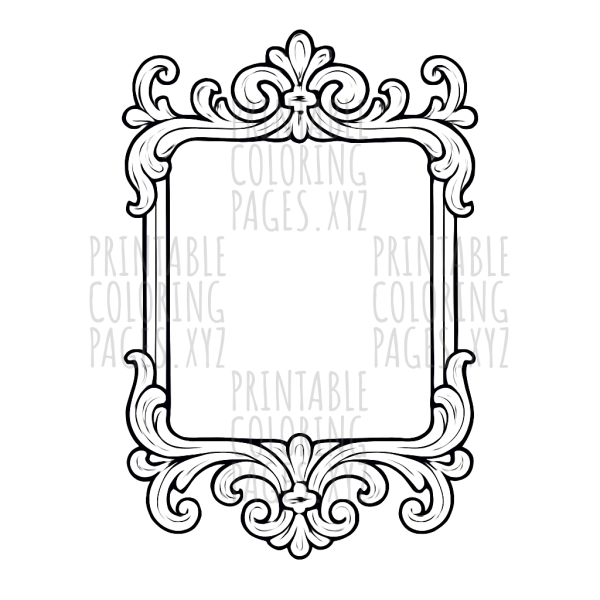 Timeless Elegance: Ornate Vintage Frame Coloring Design