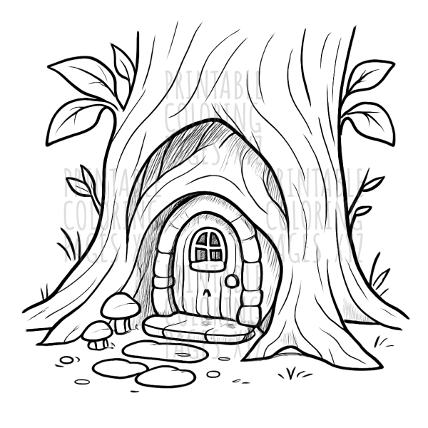 Cozy Pixie House Nestled in a Tree Hollow