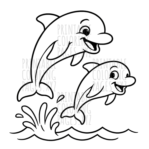 Joyful Dolphins Jumping in Ocean Waves