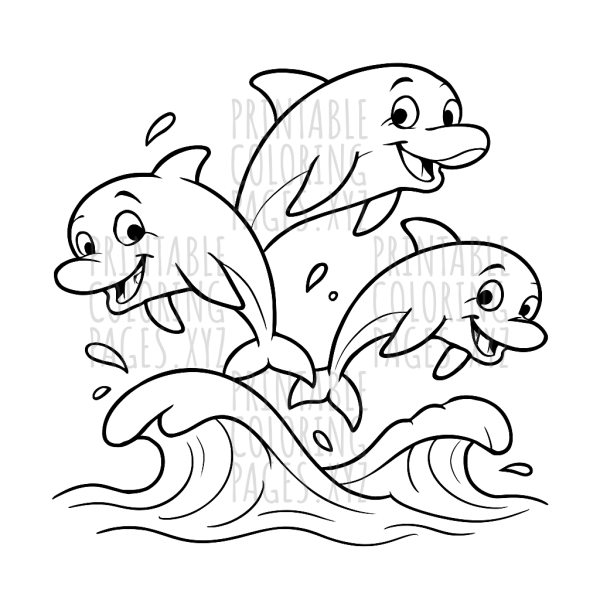Joyful Dolphins Leaping Through Ocean Waves