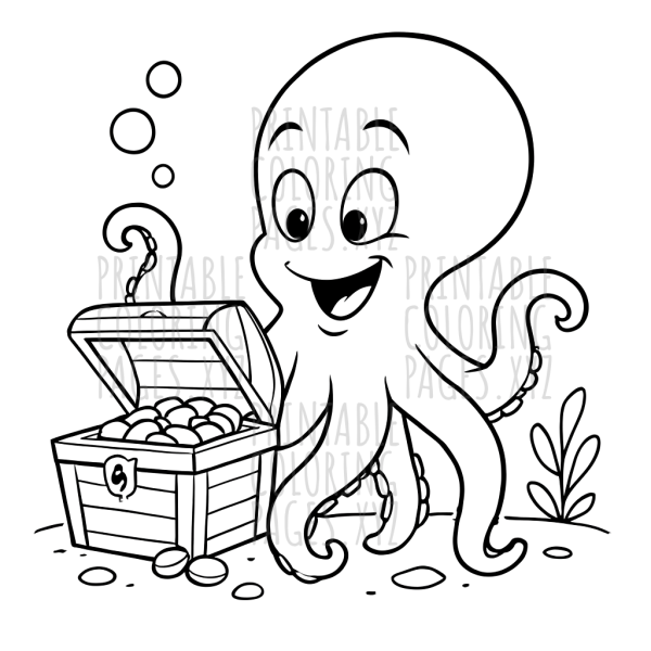 Playful Octopus and Hidden Treasure Adventure