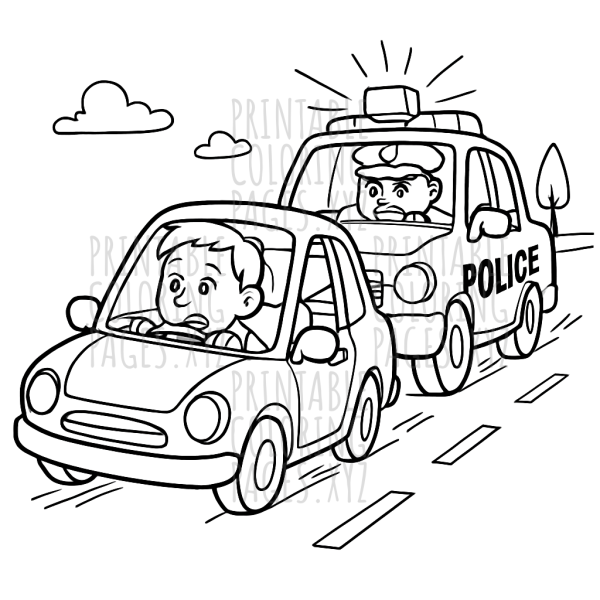 High-Speed Police Car Chase Adventure
