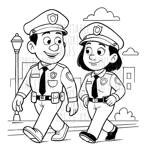 Brave Police Officers on Patrol Adventure