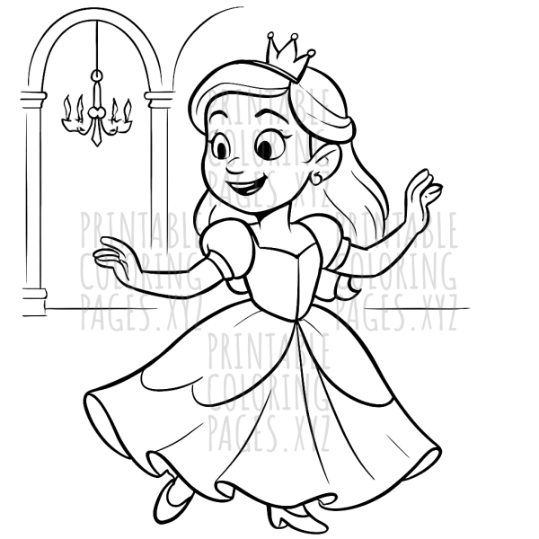 Elegant Princess Dancing at the Grand Ball