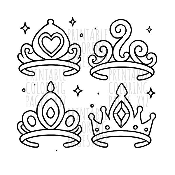 Sparkling Princess Tiaras to Color and Create