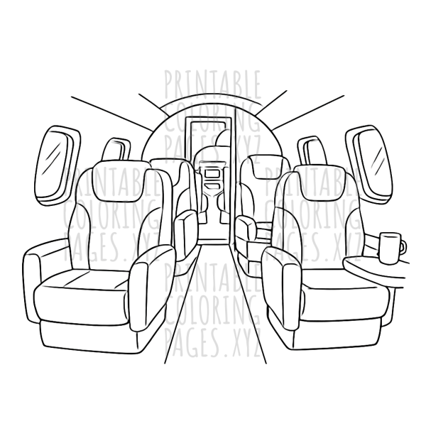 Luxury Private Jet Interior Scene