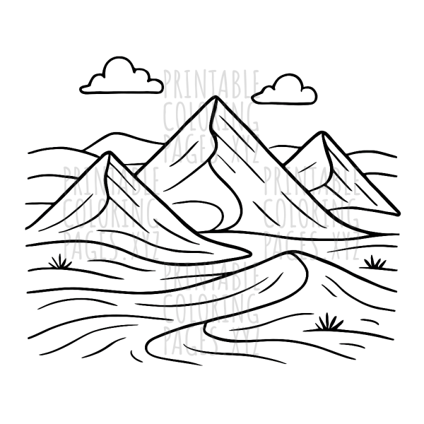 Serene Pyramidal Sand Dunes Landscape Art